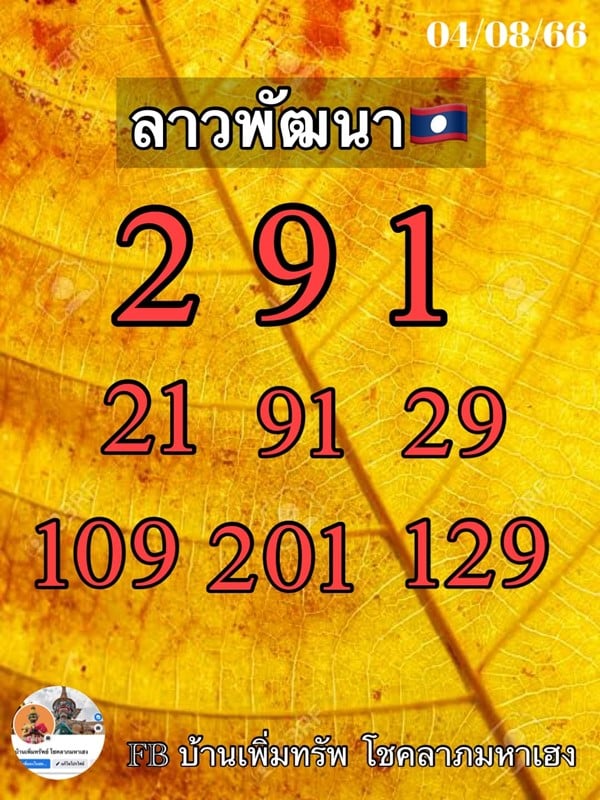 แนวทางหวยลาววันนี้ เลขเด็ดหวยลาว